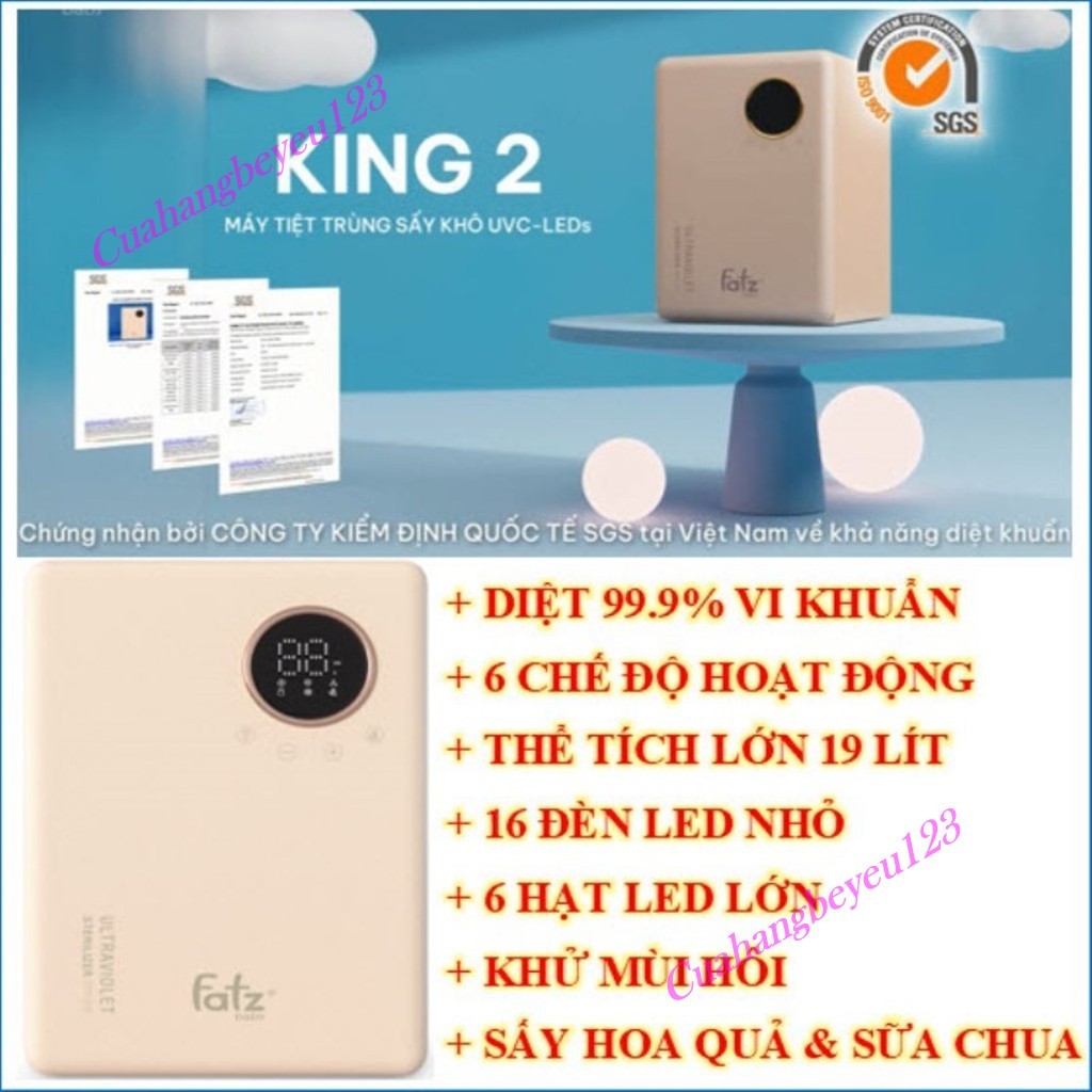 Máy tiệt trùng sấy khô tia UV LED FATZBABY / FATZ KING 1 - FB4722BT, KING 2 - FB4799BT, SUPER 2 - FB