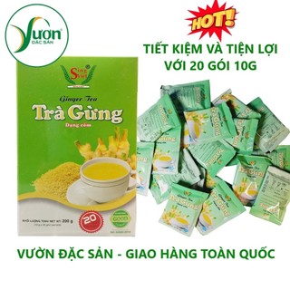 TRÀ GỪNG dạng cốm Sing Việt (Tùy chọn hộp xanh 200g - 20 gói x 10g, hộp vàng 100g - 10 gói x 10g)