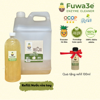 Refill nước rửa tay Fuwa3e 1L hương quýt 100% thiên nhiên chính hãng - tiết kiệm