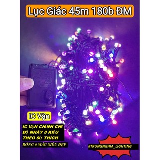  DÂY ĐÈN LED CHỚP NHÁY 45 MÉT 180 BÓNG HÌNH LỤC GIÁC LỚN NHIỀU MÀU 