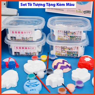 Tô Tượng Thạch Cao Mini Cho Bé Tập Tô, Set Tô Tượng Kèm 2 Tượng Và Màu Acrylic Giúp Bé Thoả Sức Sáng Tạo ..