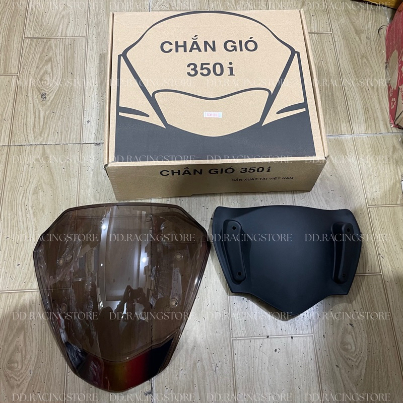 Mão, kính chắn gió đen khói mẫu Zhipat cho SH 350i 2021-2023 kèm ốc đầy đủ
