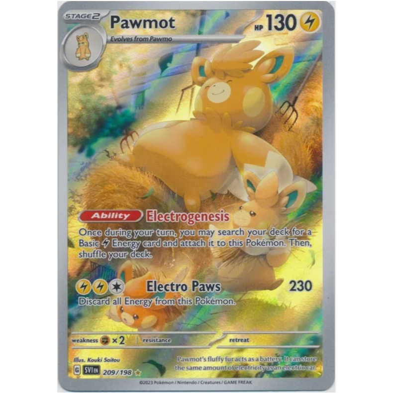 [Chính hãng] Thẻ bài /Card Game POKEMON Scarlet & Violet Pawmot 209/198 Ultra Rare_Eng