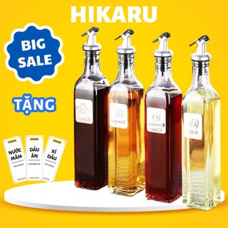  Chai Đựng Dầu Ăn Nước Mắm  Tặng Kèm Vòi Rót  HIKARU Thủy Tinh 250ml 500ml Đựng Gia Vị DT240305501 