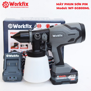 Máy Phun Sơn WORKFIX Dùng Pin Chân Phổ Thông Tiện Lợi Cho Thợ Công Trình