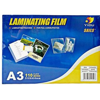 Màng Ép Nhựa Plastic Khổ A3 [ 310 * 430mm ] Hiệu Yidu [ 100 Tờ / 1 Xấp ]