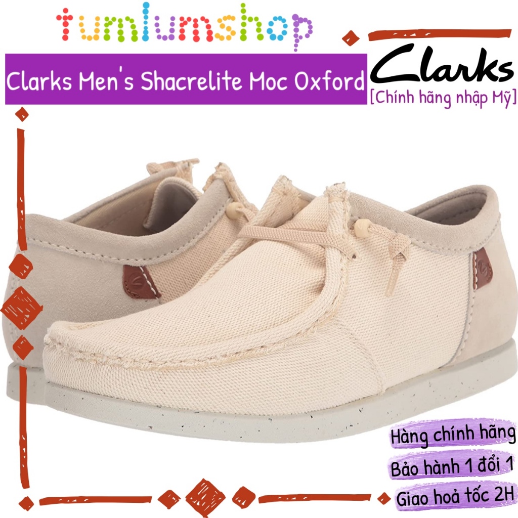 Giầy Clarks Nam Shacrelite Moc Oxford - Chính hãng nhập Mỹ