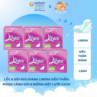 [Chính Hãng] Lốc 6 gói Băng vệ sinh Libera Siêu thấm Dày có Cánh/Không cánh 8 miếng