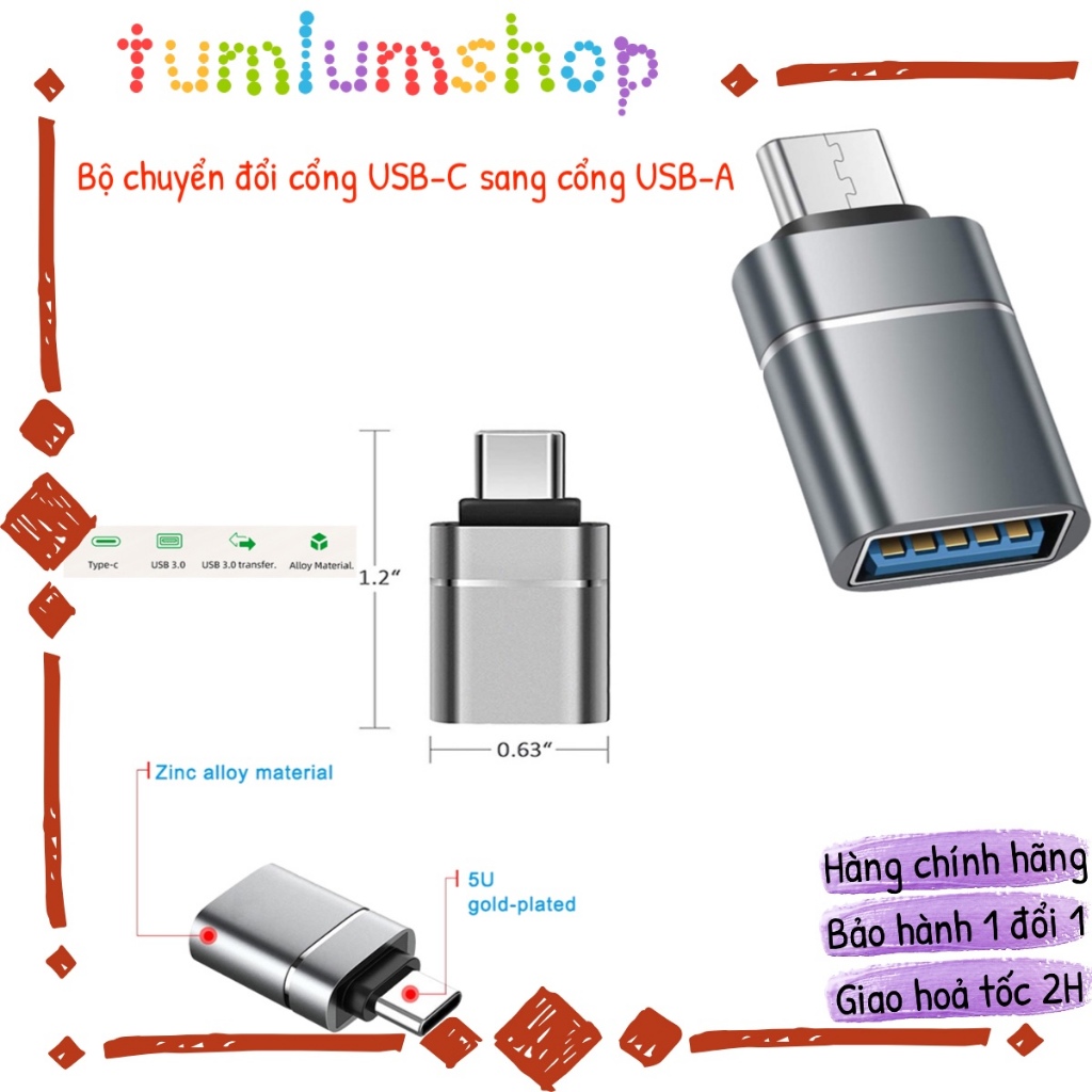 Đầu chuyển USB Type C sang USB 3.0 OTG