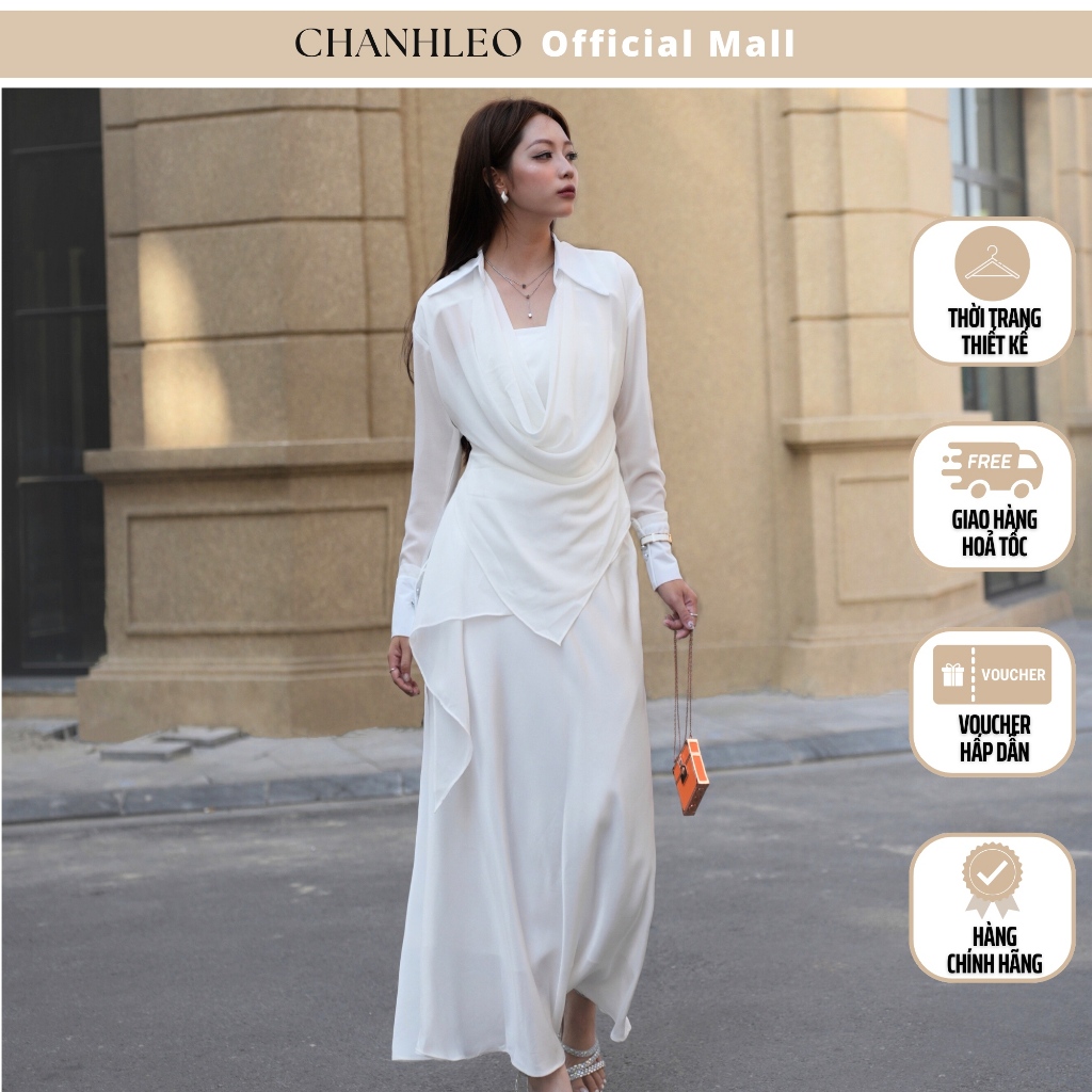 Set Áo Sơ Mi Nữ Cổ Đổ Phong Cách Sang Chảnh ChanhLeo Design Kèm Chân Váy Dài Thiết Kế - AV785