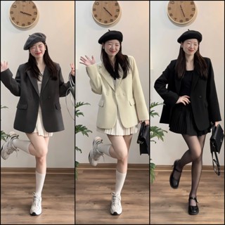  Dạ18 - Áo Khoác Blazer Chất Dạ áo vest dạ mùa đông form vừa dáng ngắn Boiling QC phong cách Hàn 