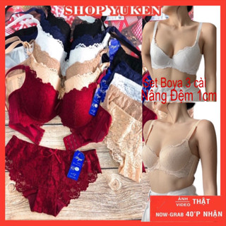 B003 Boya Bộ Đồ Lót Nữ Ren bản lưng 3 móc cài đệm áo 1cm. Set Đồ lót ren Mỏng Có gọng siêu êm Hàng Việt Nam Shop Yuken
