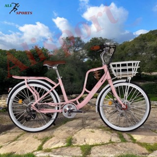 Xe Đạp Nữ TAIK, xe đạp mini nữ Kiểu Dáng Thời Trang Vành 24,26inh, Bộ Đề 7 Cấp + giỏ xe