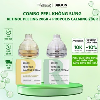 [ Combo ] Kem Peel Da Mặt Retinol BEGON + Kem Dày Da Keo Ong BEGON [ 2% Retinol - 8% Propolis ] Net 20gr