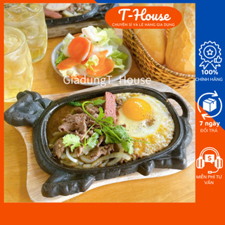 Chảo gang bò né chống dính KÈM ĐẾ - Chảo gang làm bò bít tết VẠN LỢI