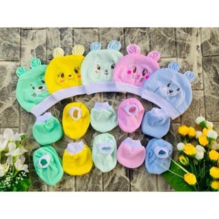 Combo 4 Sét Mũ Bao Tay Bao Chân Sơ Sinh HÌNH THÚ Mềm Mại Đáng Yêu Cute Cho Bé