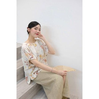𝗠𝗔𝗬 𝗟𝗜𝗡𝗘𝗡 - - Áo cổ tròn tay liền linen (hình ảnh chính chủ)