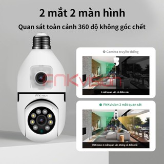 【New Camera Yoosee 2 mắt kết nối bằng đui đèn E27 Fnkvision 12MP ,xem đồng thời 2 giao diện - bảo hành  1 năm