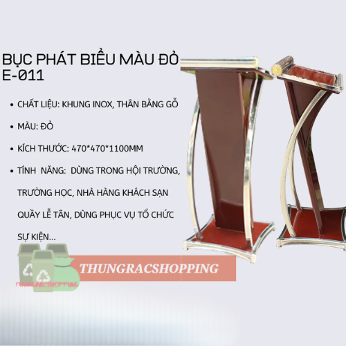 BỤC PHÁT BIỂU BẰNG GỖ MÀU NÂU ĐỎ E-011