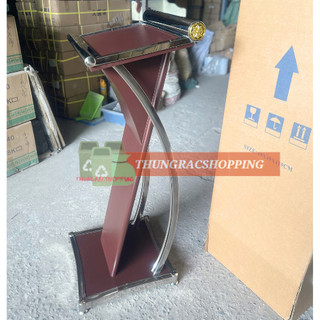 BỤC PHÁT BIỂU BẰNG GỖ MÀU NÂU ĐỎ E-011
