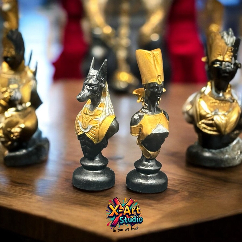 Combo 2 tượng quân cờ phong cách Ai Cập cổ