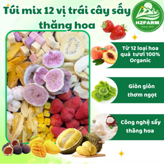 Túi MIX 12 Vị Trái Cây Sấy Thăng Hoa - H2Farm - ( Sầu Riêng , Măng Cụt , Dâu , Dừa , Viên Snack , Đào , Xoài , Kiwi ...)