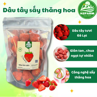   500Gr  Dâu Tây Sấy Thăng Hoa  H2farm Chua ngọt tự nhiên giòn tan Snack food ăn vặt 