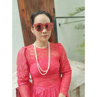đầm nữ ren co giãn màu cánh sen