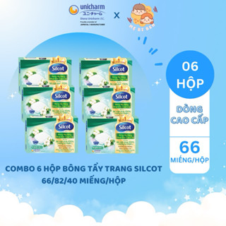 [Chính Hãng] Combo 6 Hộp Bông Tẩy Trang (Bông trang điểm) Silcot 66/82/40 miếng/hộp