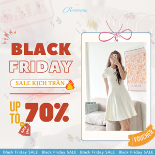 Rona Dress - Đầm ngắn Remmus form 6 mảnh xòe hack eo thêu logo Remmus