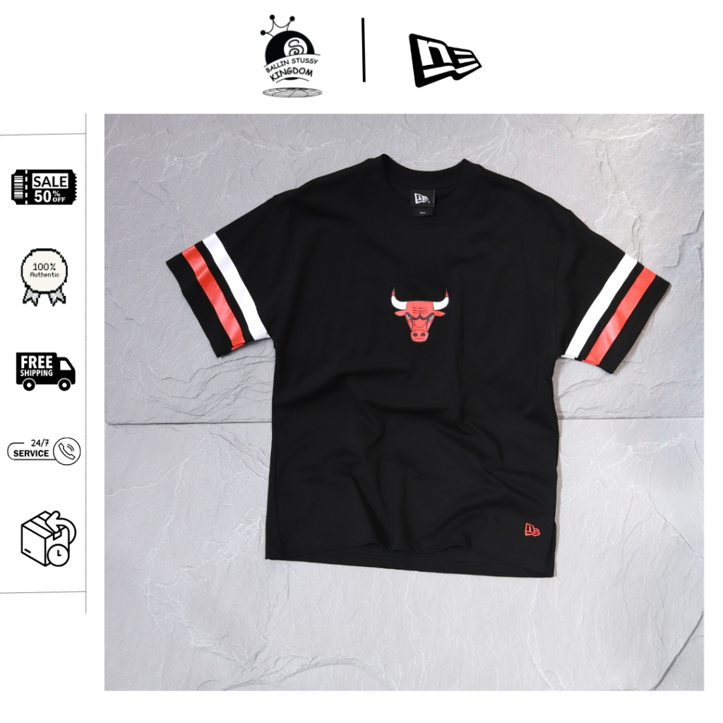 [NEW ERA CHÍNH HÃNG] Áo Thun New Era Chicago Bulls Viền Tay AUTHENTIC 100% - MÃ 60502589