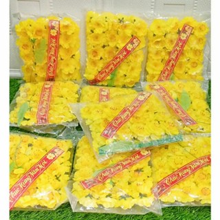 Combo 10 bịch hoa mai, hoa đào có kẽm lá kèm theo, trang trí cây, nhà cửa ngày tết, decor sự kiện