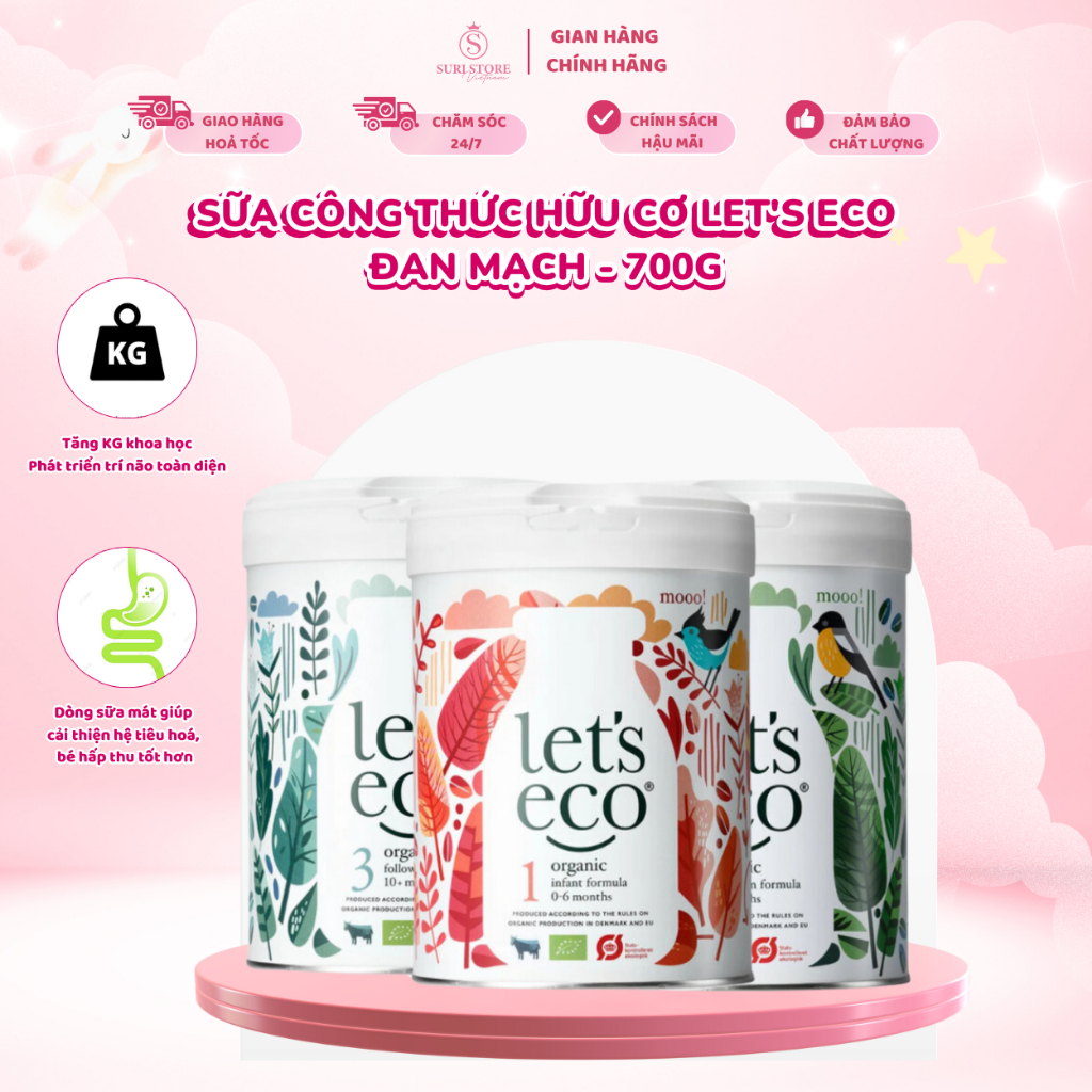 Sữa công thức hữu cơ Let's Eco Đan Mạch - 700g