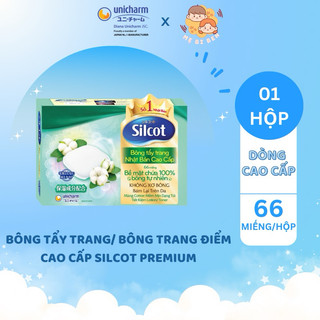 Bông Tẩy Trang/ Bông trang điểm cao cấp Silcot Premium 66 miếng/hộp