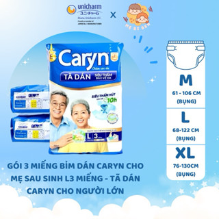 [Tã Bỉm cho Mẹ Sau Sinh] Gói 3 Miếng Bỉm Dán Caryn Cho Mẹ Sau Sinh L3 Miếng - Tã Dán Caryn Cho Người Lớn - Chính Hãng