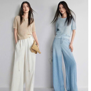 Áo Len Lưới Dệt Kim Mặc Được 4 Mùa Tông Màu Pastel Xanh-Be-Đen