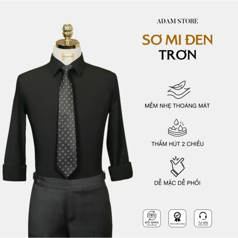 SƠ MI NAM ĐEM TRƠN ADAM STORE - SMD