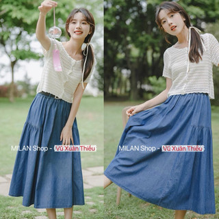 Chân váy xòe dài các kiểu mềm mát QC