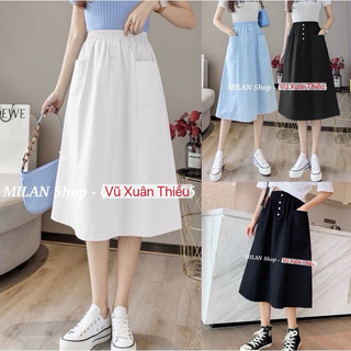 Chân váy xòe dài các kiểu mềm mát QC