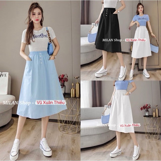 Chân váy xòe dài các kiểu mềm mát QC