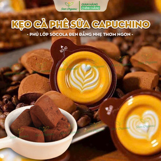 Kẹo Cà Phê Capuchino 5D, Kẹo Socola Cà Phê Capuchino Phủ Lớp Cà Phê Thơm Ngon