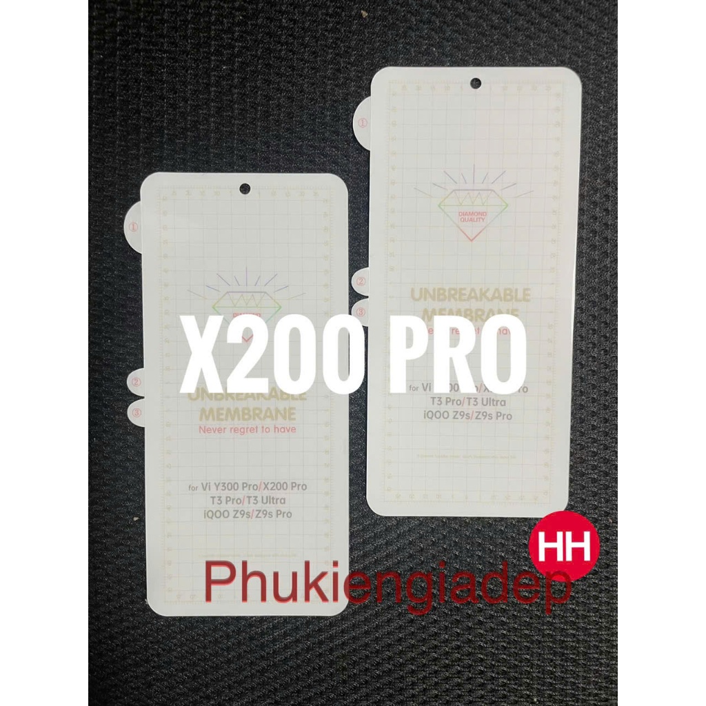 Miếng dán dẻo PPF Vivo X200 Ultra, X200 Pro , X200 trong suốt, chống xước ( mặt trước)