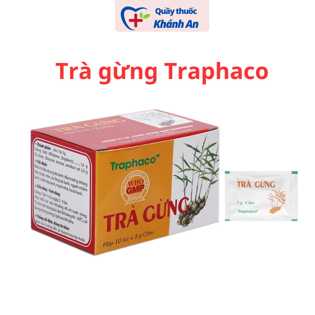 Trà gừng Traphaco (Hộp 10 túi) - Trapharo