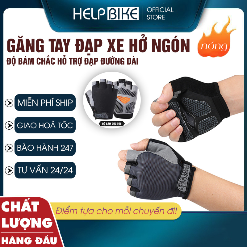 Găng tay đạp xe, găng tay xe đạp đàn hồi thoáng mát mã GTHN