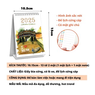Lịch để bàn 2025 CÓ LỊCH ÂM, KÈM NOTE cute dễ thương