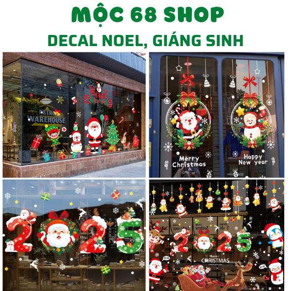 Decal Noel 2025 dán cửa kính trang trí noel decor giáng sinh decal dán tết Decal dán tường Trang trí