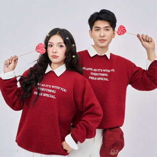 Áo Nỉ Sweater Đôi Nam Nữ Cherry Flavor LILA  In Chữ  Áo Thun Dài Tay Noel Dáng Rộng Đồ Cặp Couple