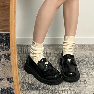  Giày loafer KICHI đế thấp basci chất da pu màu đen cổ điển dành cho nữ giày công sở đi làm giày nữ sinh đi học 2024 F12 