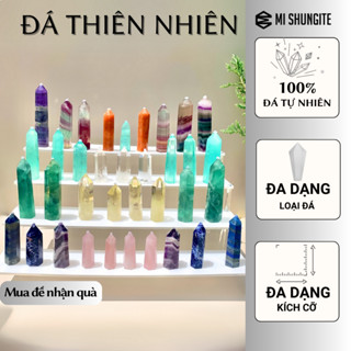 Trụ đá thạch anh tự nhiên năng lượng cao Lapis lazuli, TA Hồng, Trắng thanh tẩy phong thủy Reiki Tarot thiền Mi Shungite