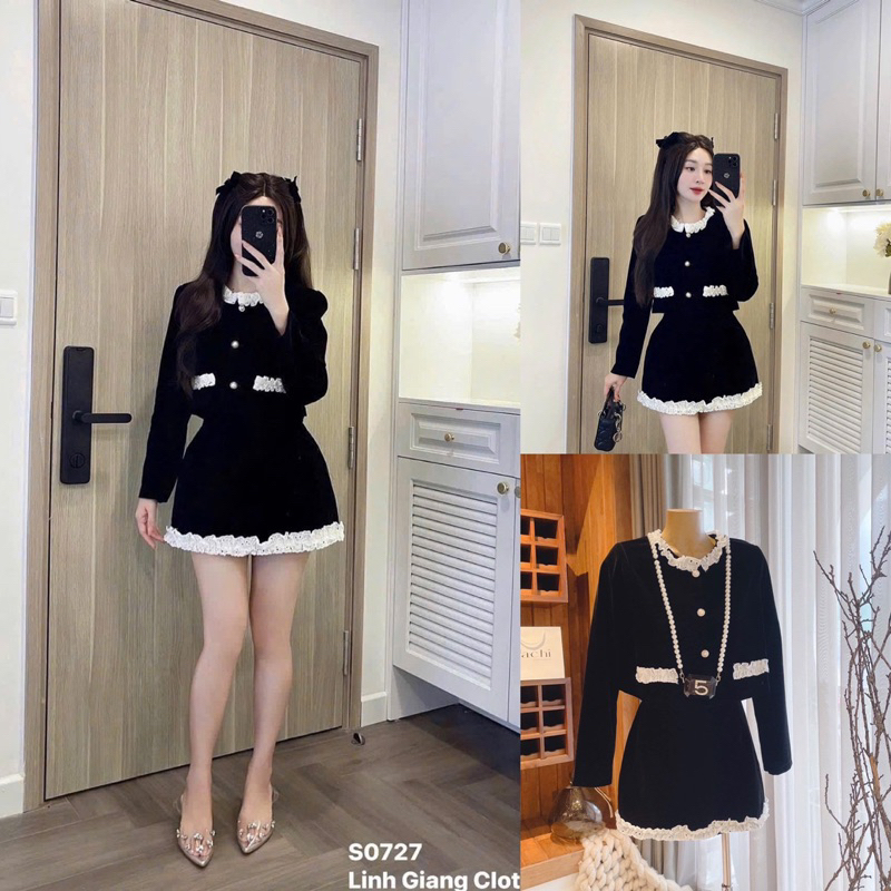 SET SƠ MI ĐEN + CHÂN VÁY